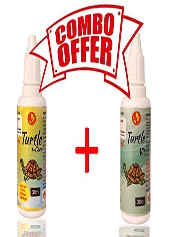 رعاية الحيوانات الأليفة الدولية بيت كير إنترناشونال (PCI) تيرتل آي-كير وقطرات تيرتل فيت لعلاج تورم والتهاب وإصابة العين وللفيتامينات والمعادن الأساسية لصحة السلاحف (مجموعة) (30 مل) - Image 2